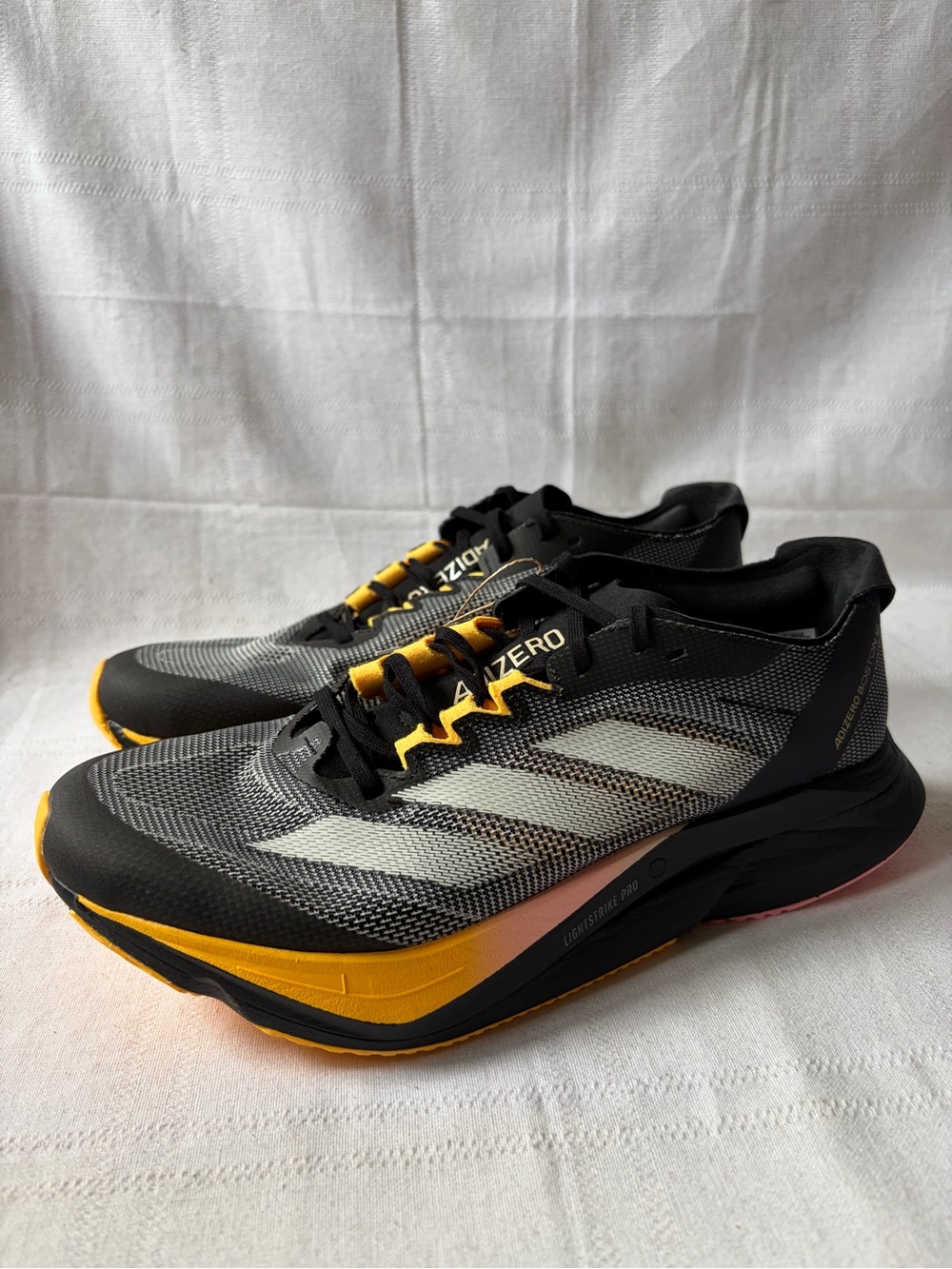 Adidas Adizero Boston 12 Athlete Pack Black Running Shoes Men's Size 8 IF9212